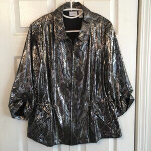 NWOT Zenergy BY Chico's Embossed Metallic Snake Print Jacket